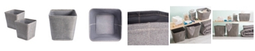 Design Imports Polyester Bin Zig-Zag Stitch Variegated Trapezoid Set of 2